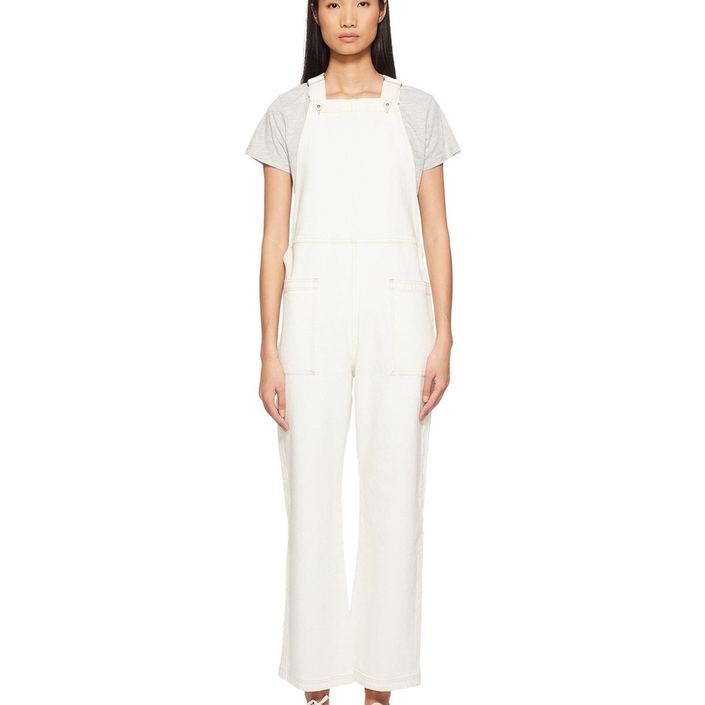 White Denim Overalls